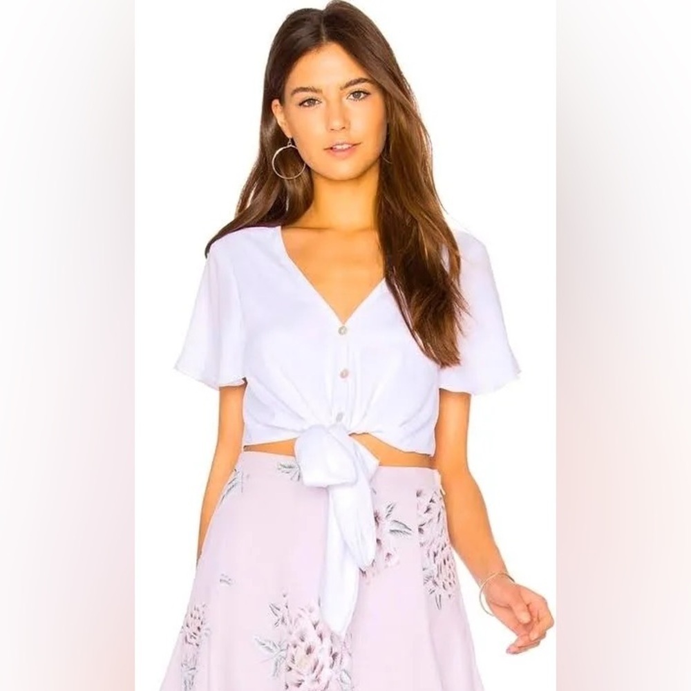 Show Me Your Mumu White Tortuga Tie Top Size Small Boho Beach Vacation
